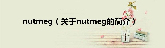 nutmeg（关于nutmeg的简介）