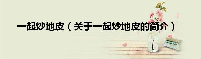 一起炒地皮（关于一起炒地皮的简介）