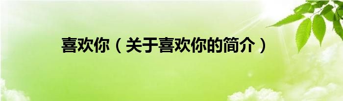 喜欢你（关于喜欢你的简介）