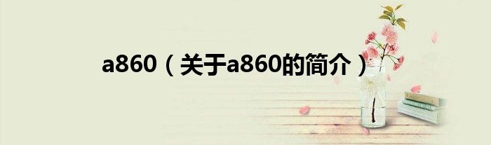 a860（关于a860的简介）