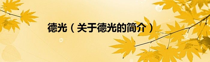 德光（关于德光的简介）