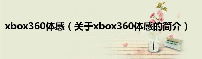 xbox360体感（关于xbox360体感的简介）
