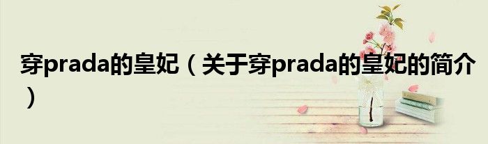 穿prada的皇妃（关于穿prada的皇妃的简介）