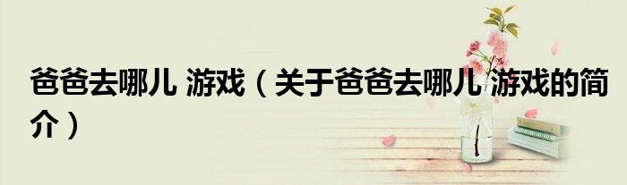 爸爸去哪儿 游戏（关于爸爸去哪儿 游戏的简介）
