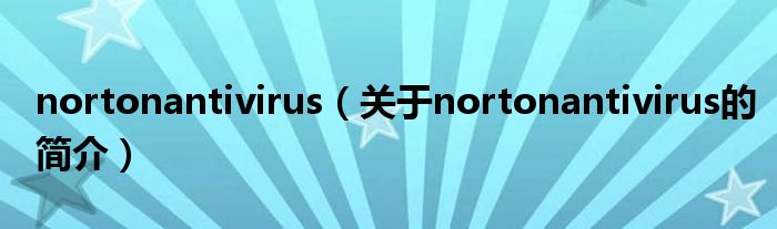 nortonantivirus（关于nortonantivirus的简介）