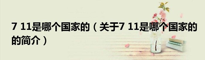 7 11是哪个国家的（关于7 11是哪个国家的的简介）