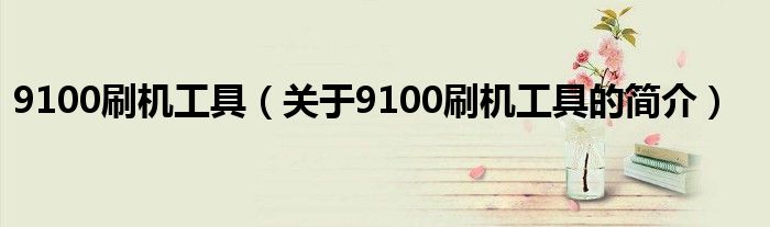9100刷机工具（关于9100刷机工具的简介）