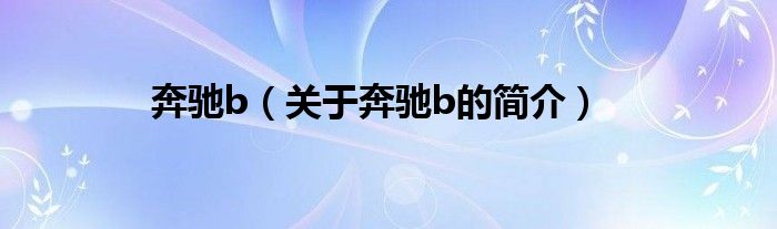 奔驰b（关于奔驰b的简介）