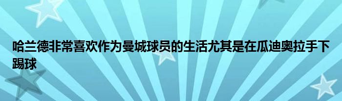 哈兰德非常喜欢作为曼城球员的生活尤其是在瓜迪奥拉手下踢球