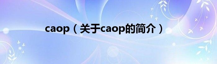 caop（关于caop的简介）