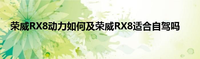 荣威RX8动力如何及荣威RX8适合自驾吗