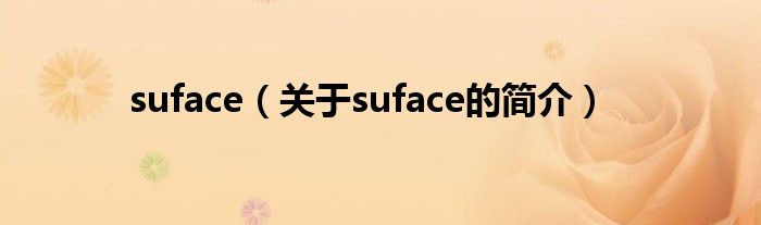 suface（关于suface的简介）