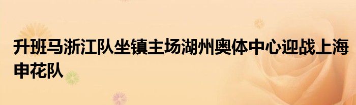 升班马浙江队坐镇主场湖州奥体中心迎战上海申花队