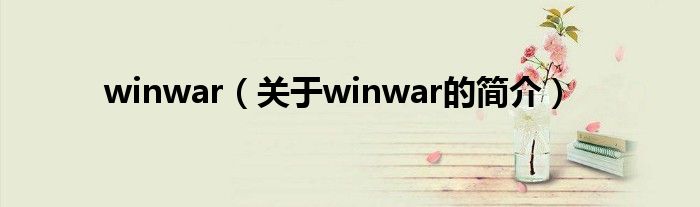 winwar（关于winwar的简介）