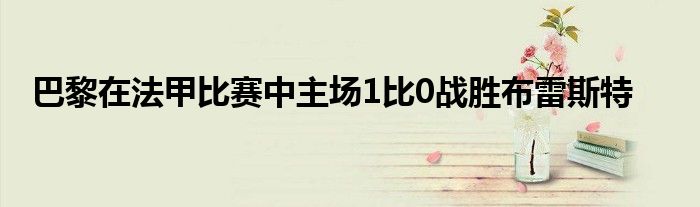 巴黎在法甲比赛中主场1比0战胜布雷斯特