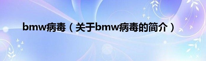 bmw病毒（关于bmw病毒的简介）