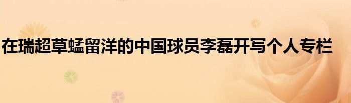 在瑞超草蜢留洋的中国球员李磊开写个人专栏