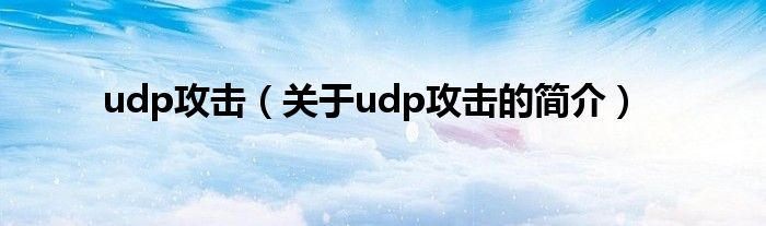 udp攻击（关于udp攻击的简介）