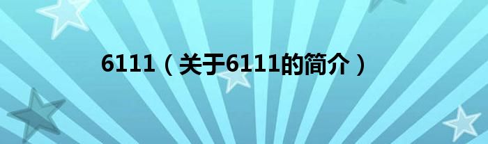 6111（关于6111的简介）