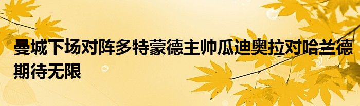 曼城下场对阵多特蒙德主帅瓜迪奥拉对哈兰德期待无限