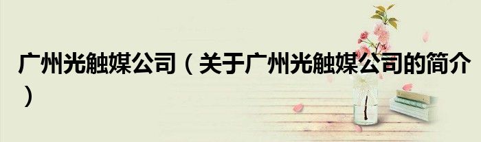 广州光触媒公司（关于广州光触媒公司的简介）