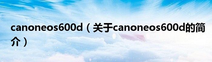 canoneos600d（关于canoneos600d的简介）