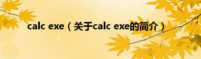 calc exe（关于calc exe的简介）