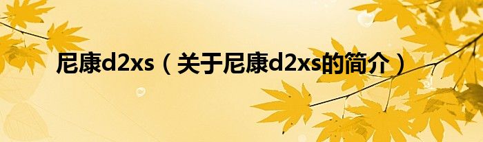 尼康d2xs（关于尼康d2xs的简介）