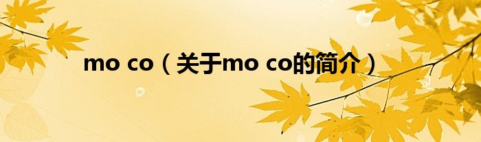 mo co（关于mo co的简介）