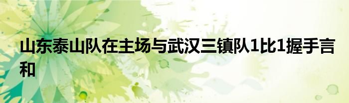 山东泰山队在主场与武汉三镇队1比1握手言和