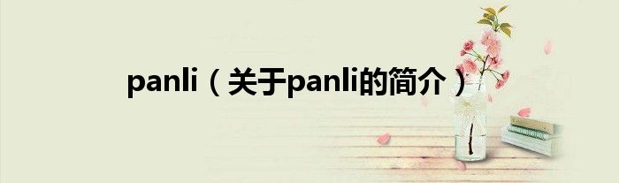panli（关于panli的简介）