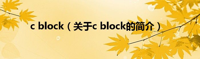c block（关于c block的简介）