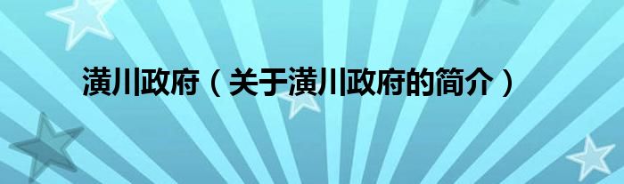 潢川政府（关于潢川政府的简介）