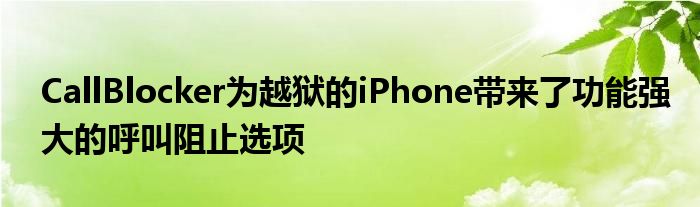 CallBlocker为越狱的iPhone带来了功能强大的呼叫阻止选项