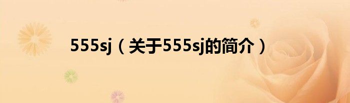 555sj（关于555sj的简介）