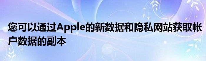 您可以通过Apple的新数据和隐私网站获取帐户数据的副本