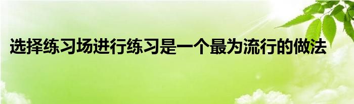 选择练习场进行练习是一个最为流行的做法