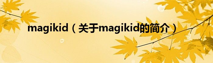 magikid（关于magikid的简介）