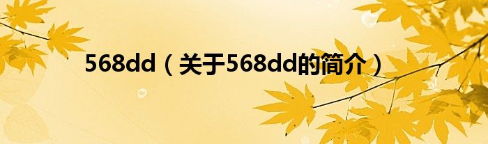 568dd（关于568dd的简介）