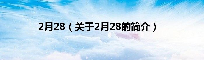 2月28（关于2月28的简介）