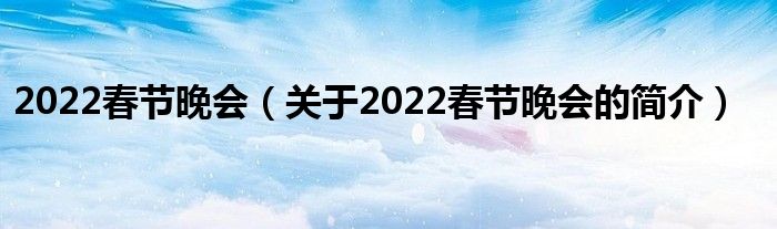 2022春节晚会（关于2022春节晚会的简介）