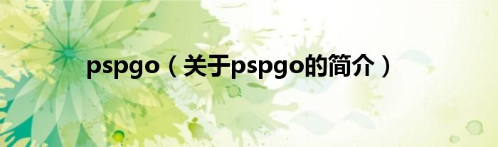 pspgo（关于pspgo的简介）