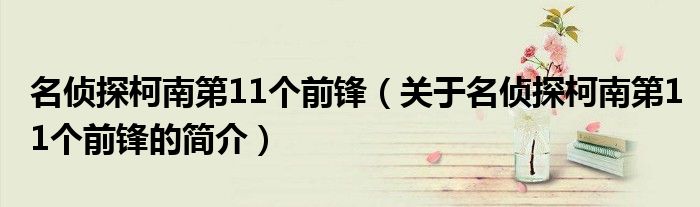 名侦探柯南第11个前锋（关于名侦探柯南第11个前锋的简介）
