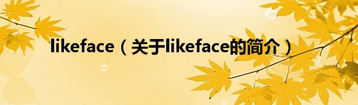 likeface（关于likeface的简介）