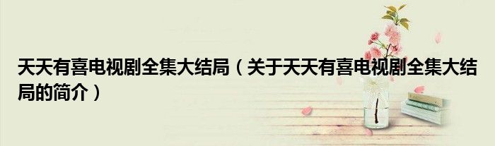 天天有喜电视剧全集大结局（关于天天有喜电视剧全集大结局的简介）