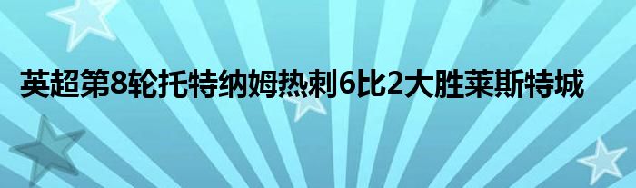 英超第8轮托特纳姆热刺6比2大胜莱斯特城