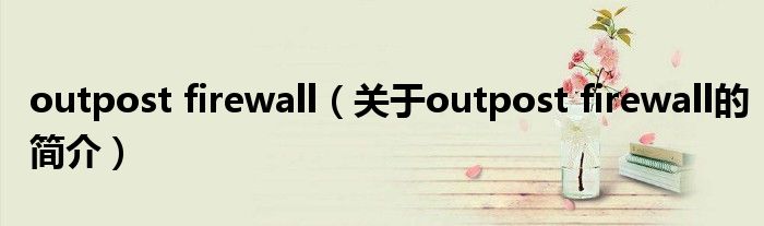outpost firewall（关于outpost firewall的简介）