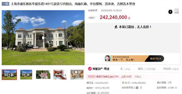 上海神秘富豪花园洋房被拍卖价格高达3亿