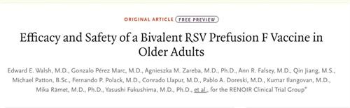 辉瑞RSV疫苗3期临床结果 可同时保护老人和婴儿