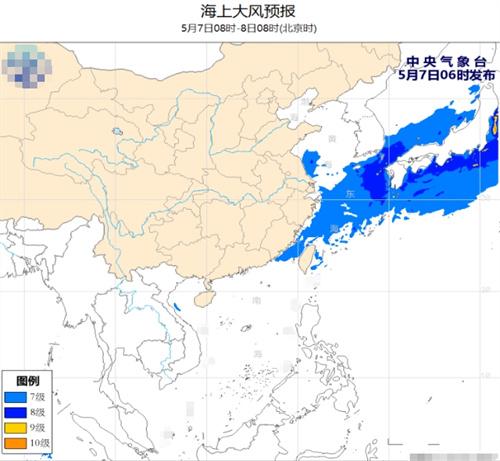 海上大风预警：黄海、东海及台湾附近海域强风来袭
